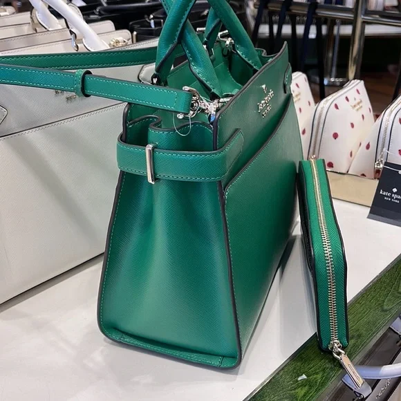 Kate Spade staci medium satchel
&
KSNY Staci Large Continental Wallet
Green Bean - Picture 4 of 16